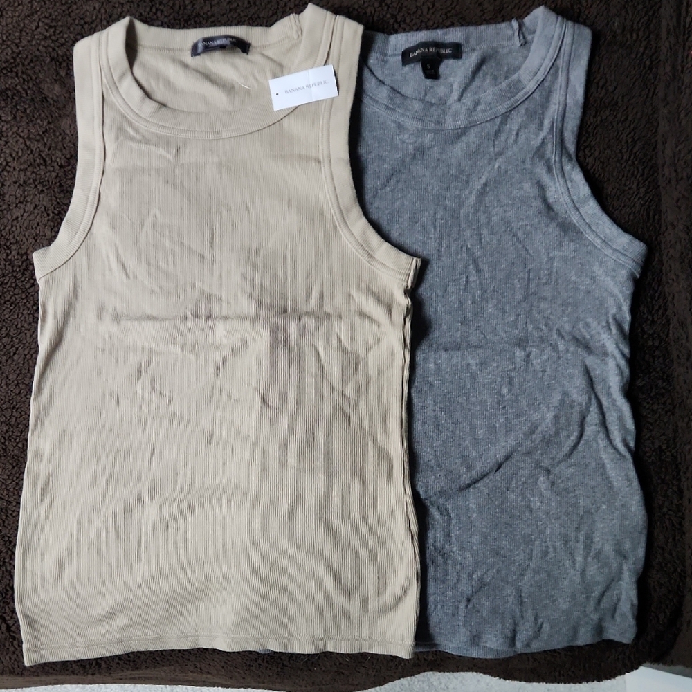 Beige and Gray Tank Tops